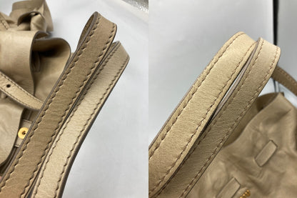 miumiu ミュウミュウ サイドリボン レザー トートバッグ レディース 中古 D4