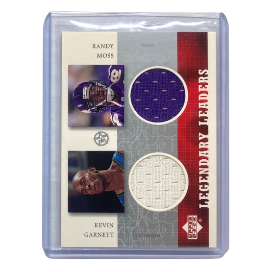 UPPER DECK NBA NFLカード UD SUPERSTARS LEGENDARY LEADERS RANDY VIKINGS MOSS KEVIN GARNETT TIMBERWOLVES #KG/RM-L 中古 IT2