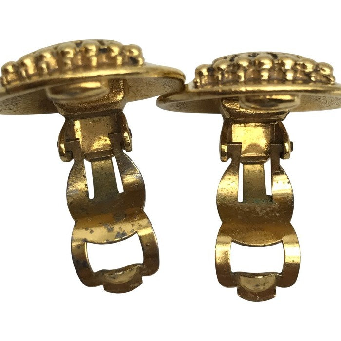 CHANEL シャネル イヤリング レディース クラウン ココマーク ラウンド ヴィンテージ ゴールドカラー 中古 T1