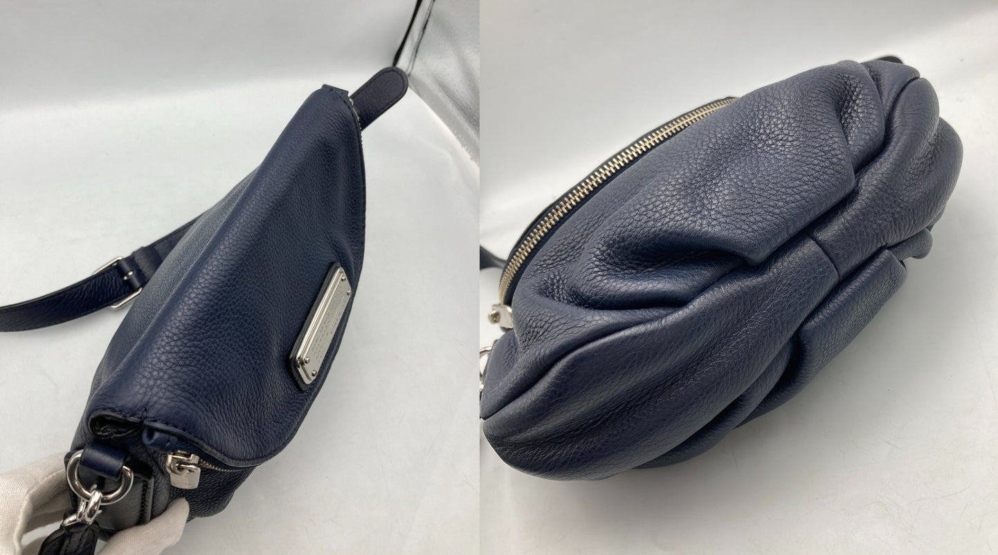 MARC BY MARC JACOBS マークバイマークジェイコブス レザー ショルダーバッグ ネイビー 中古 D4