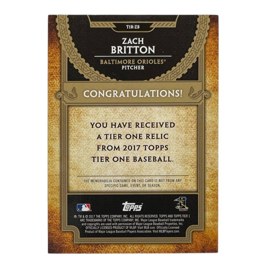 TOPPS MLBカード TIER 1 ZACH BRITTON BALTIMORE ORIOLES /331 #T1R-ZB 中古 IT2