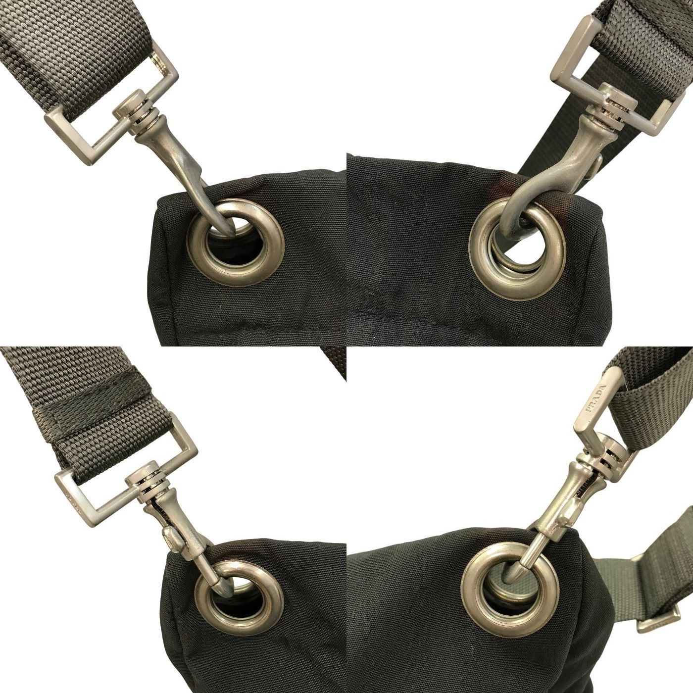 PRADA プラダ スポーツ ショルダーバッグ ユニセックス ナイロン 斜め掛け 大容量 グレー 4VA120 中古 T1