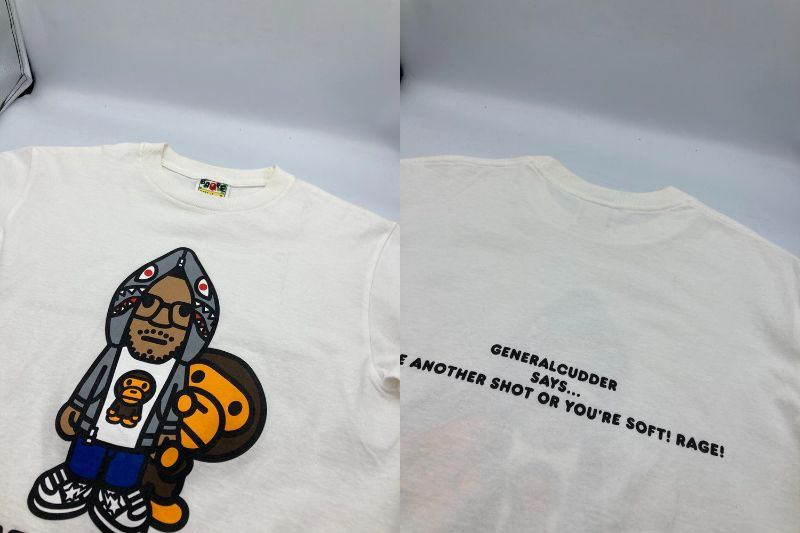 ア ベイシング エイプ BAPE KID CUDI SHARK コラボ Tシャツ サイズS レディース 中古 D4