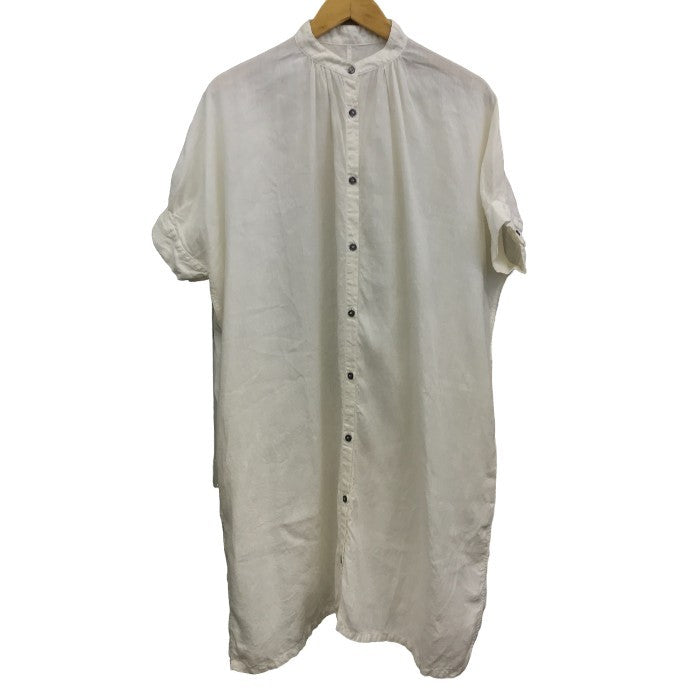 Honnete オネット シャツワンピース レディース 麻 トップス ホワイト 半袖 夏 中古 KW1