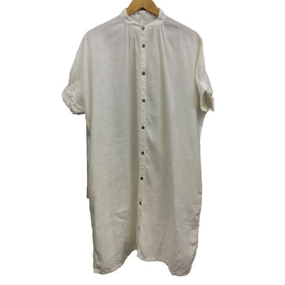 Honnete オネット シャツワンピース レディース 麻 トップス ホワイト 半袖 夏 中古 KW1