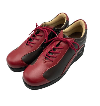 PIERRE RICCI ピエールリッチ 山羊革 4E 軽量 エアウォーキングシューズ  レッド/ダークブラウン 24.0cm 中古 D4