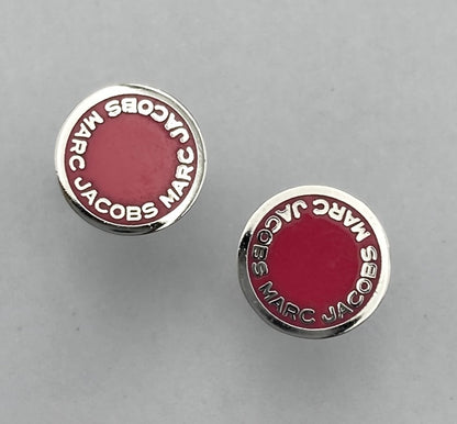 MARC JACOBS マークジェイコブス ロゴ ディスク エナメル スタッドピアス 中古 D4