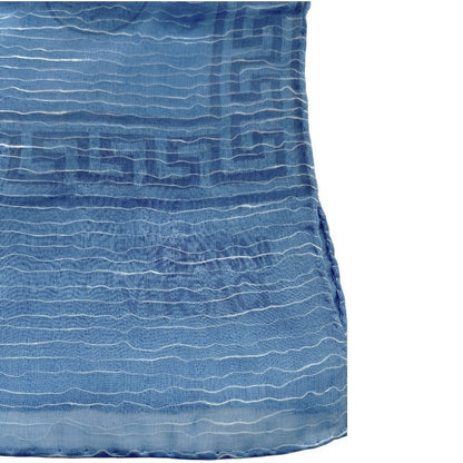 GIANNI VERSACE ジャンニ ヴェルサーチ ストール シルク ブルー レディース 小物 総柄 中古 W４