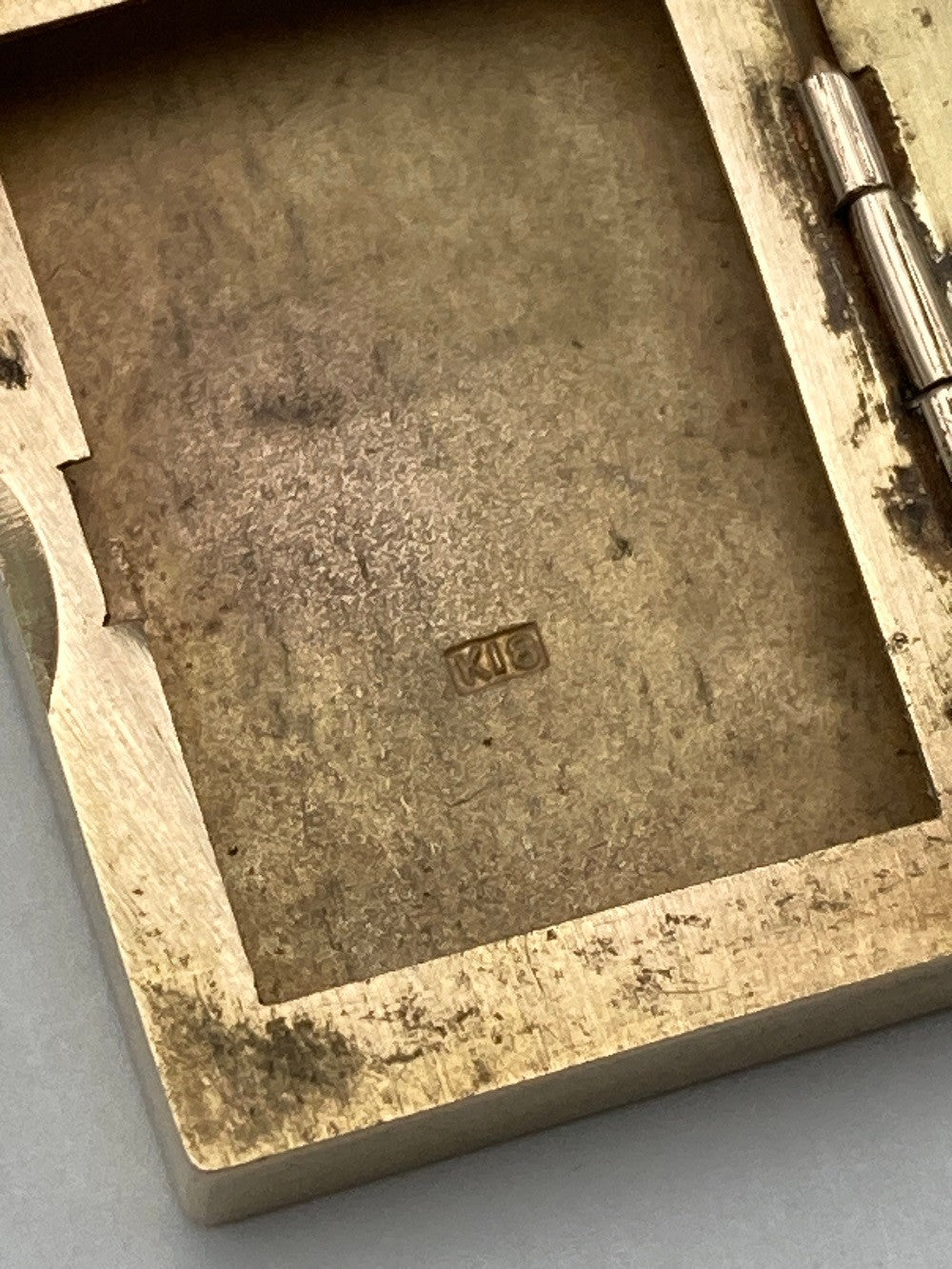 K18 ボックス型 ロケット ペンダントトップ 中古 D4