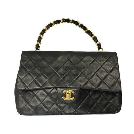 CHANEL シャネル マトラッセ25 ハンドバッグ レディース チェーン ゴールド金具 ヴィンテージ 80年代 ブラック 中古 T1