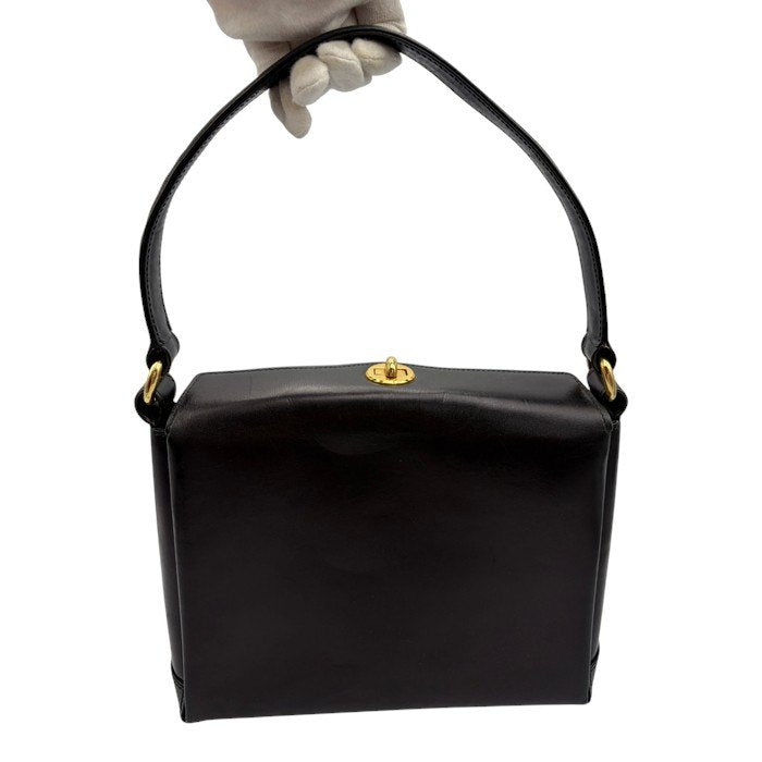 GUCCI グッチ ショルダーバッグ レディース ターンロック オールド レザー ブラック 鞄 肩掛け ブランド ヴィンテージ 中古 W４