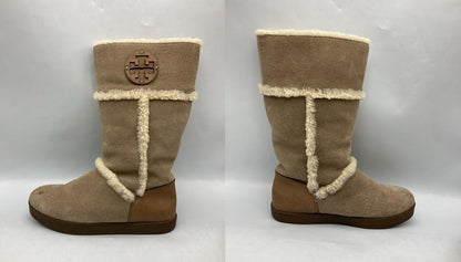 TORY BURCH トリ―バーチ サイドロゴ スウェード ムートンブーツ サイズ約22.5cm 中古 D4