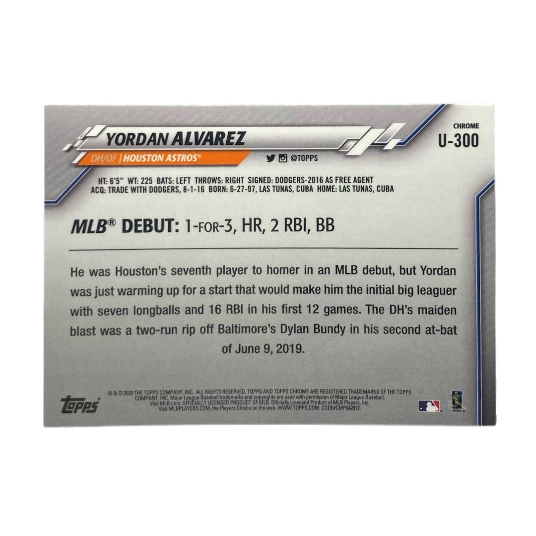 TOPPS MLBカード CHROME YORDAN ALVAREZ HOUSTON ASTROS #U-300 中古 IT1