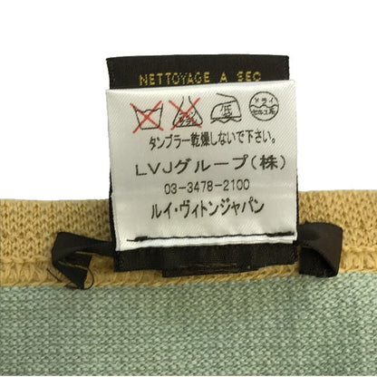 LOUIS VUITTON ルイヴィトン タンクトップ レディース カシミヤ/コットン 綿 ボーダー ニット グリーン/オレンジ Mサイズ 中古 T1