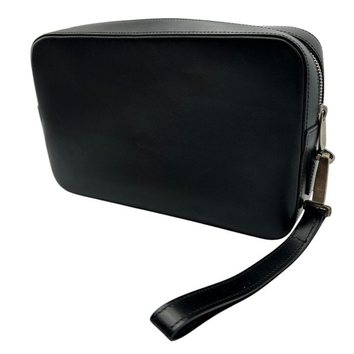 dunhill ダンヒル セカンドバッグ レザー ブラック クラッチバッグ メンズ お出かけ ブランド シンプル 無地 中古 W４