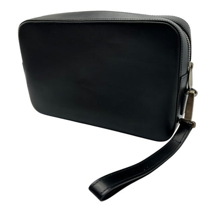 dunhill ダンヒル セカンドバッグ レザー ブラック クラッチバッグ メンズ お出かけ ブランド シンプル 無地 中古 W４