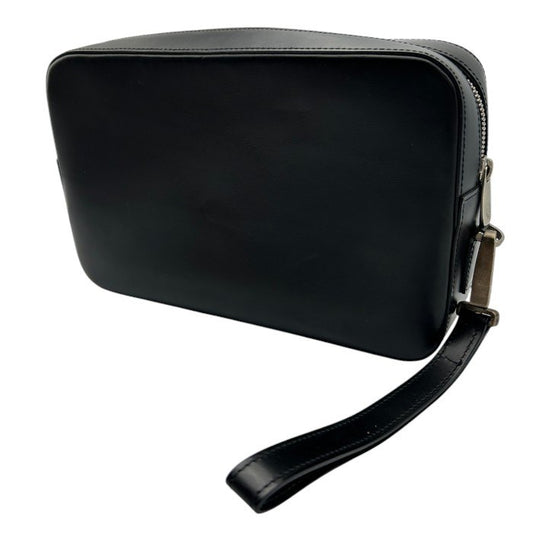 dunhill ダンヒル セカンドバッグ レザー ブラック クラッチバッグ メンズ お出かけ ブランド シンプル 無地 中古 W４