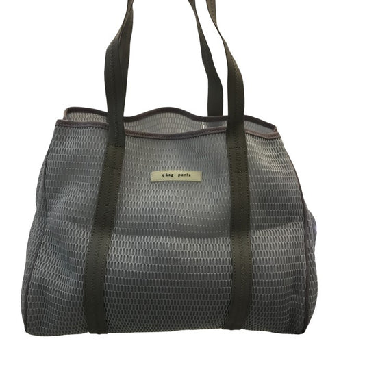 q bag paris キューバッグ パリ トート バッグ 鞄 肩掛け レディース グレー 中古 Ｗ1