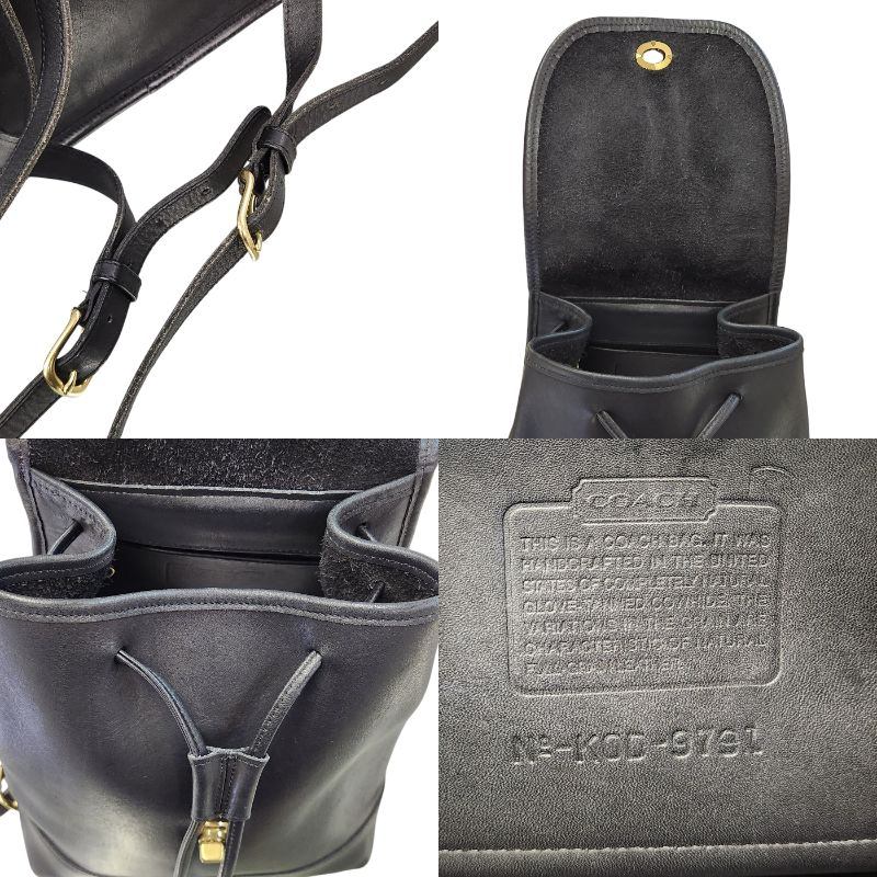 COACH コーチ リュック レディース レザー オールド ヴィンテージ ターンロック バックパック ブラック 9791 中古 T1