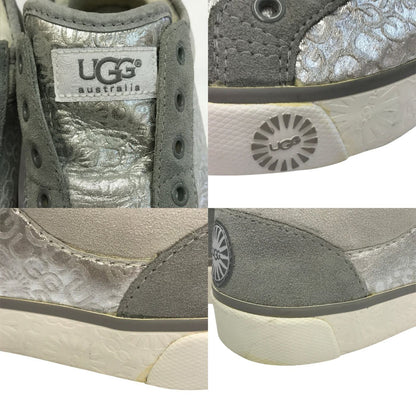 UGG アグ LAELA スニーカー レディース ラエラ スリッポン 紐なし ラメ ボア ホワイト/シルバー 22cm 3076 中古 T1