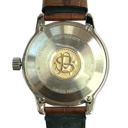 Paul Smith ポールスミス ケンブリッジ ビッグデイト 腕時計 メンズ アナログ クォーツ レザーベルト SS シルバー/ブラウン YA30-S084270 中古 T1