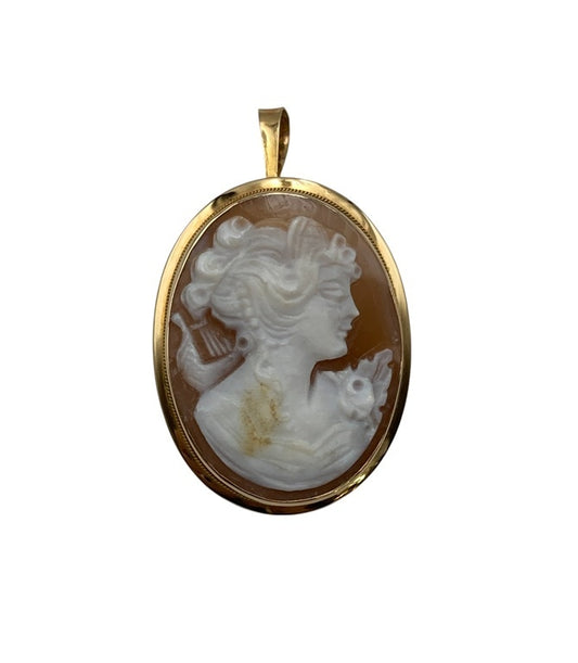 K18 カメオ ブローチ/ペンダントトップ 中古 D4