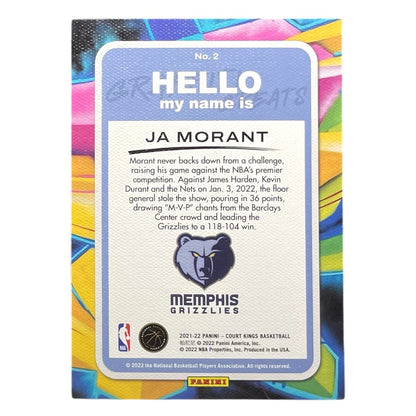 PANINI NBAカード COURT KINGS JA MORANT MEMPHIS GRIZZLIES #2 中古 IT2
