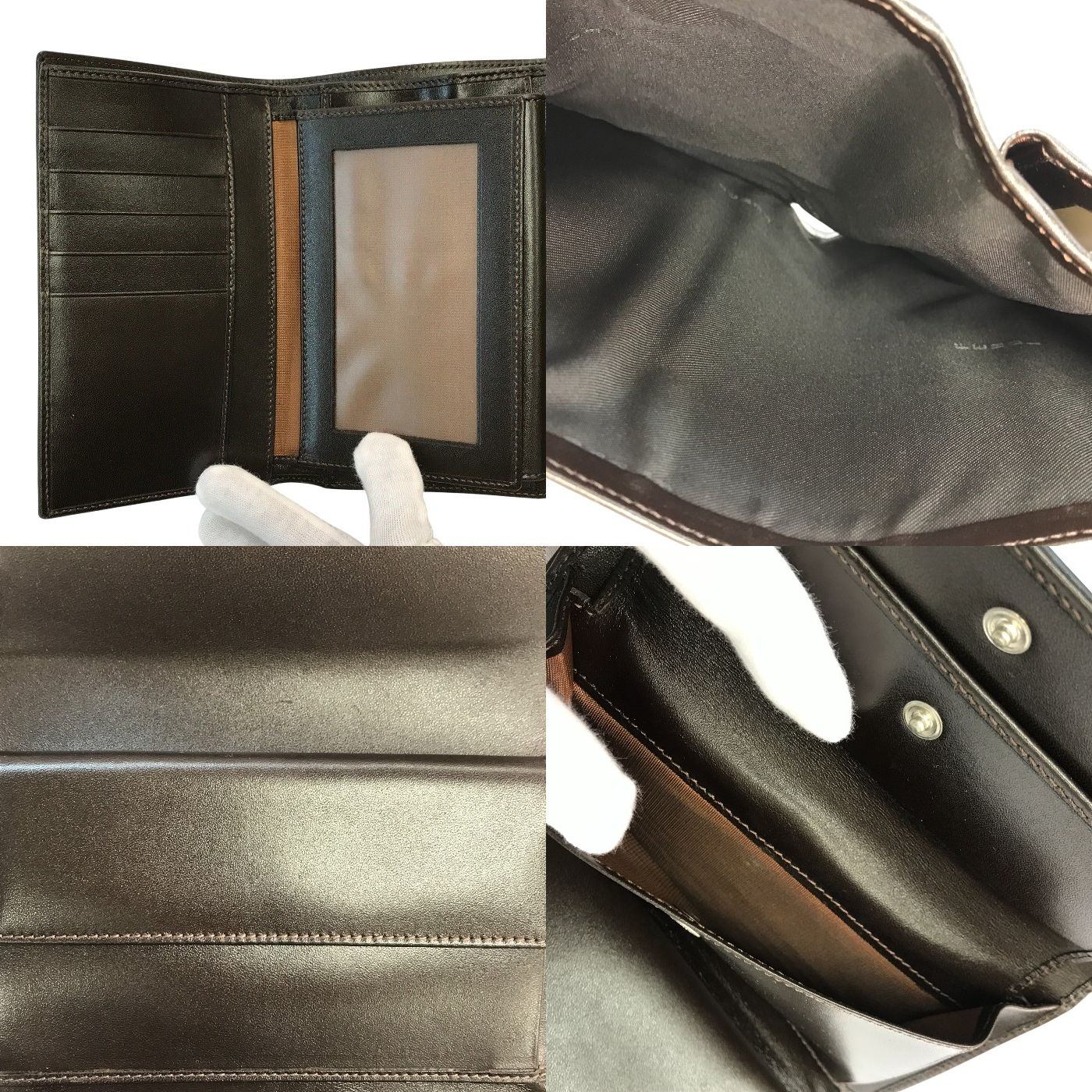 FENDI フェンディ 財布 レディース ズッカ柄 3つ折り 小銭入れ 定期入れ ブラウン 30858 中古 T1