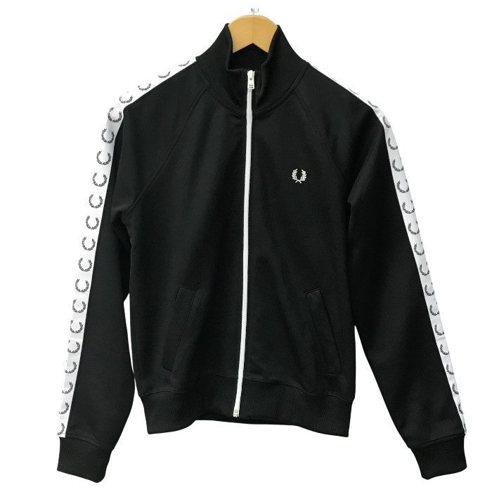 FRED PERRY フレッドペリー トラックジャケット レディース ジャージ サイドテープ ブラック UK10サイズ SJ8135 中古 T1