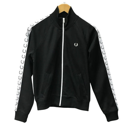 FRED PERRY フレッドペリー トラックジャケット レディース ジャージ サイドテープ ブラック UK10サイズ SJ8135 中古 T1