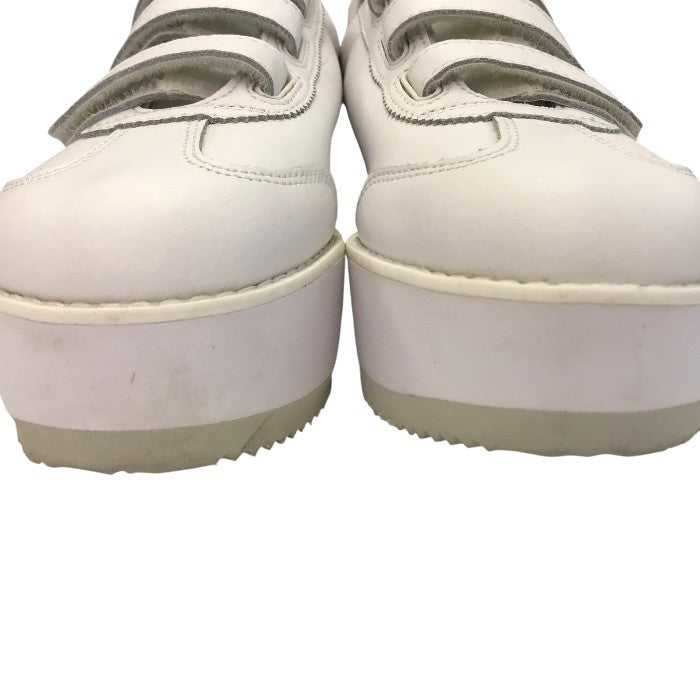 Onitsuka Tiger オニツカタイガー DELEGATION CHUNK W スニーカー レディース レザー 厚底 ロゴ ベルクロ ホワイト 23.5cm 1182A207 中古 T1