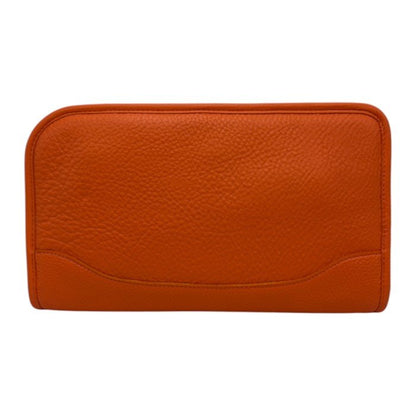 PELLE MORBIDA ペッレモルビダ セカンドバッグ クラッチバッグ 鞄 バッグ レザー 本革 オレンジ メンズ 中古 W４