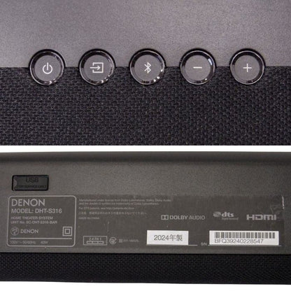 デノン Denon DHT-S316 サウンドバー ARC/Bluetooth対応/ワイヤレスサブウーファー ブラック DHT-S316K 中古 a1