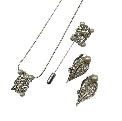 NINA RICCI ニナリッチ ネックレス イヤリング ピンブローチ セット 中古 D4