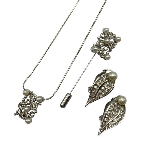 NINA RICCI ニナリッチ ネックレス イヤリング ピンブローチ セット 中古 D4