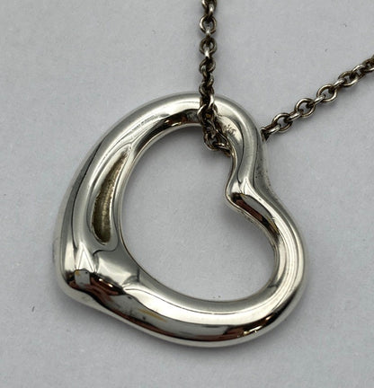 TIFFANY&Co. ティファニー エルサペレッティ オープンハート ネックレス 22mm シルバー925 中古 D4
