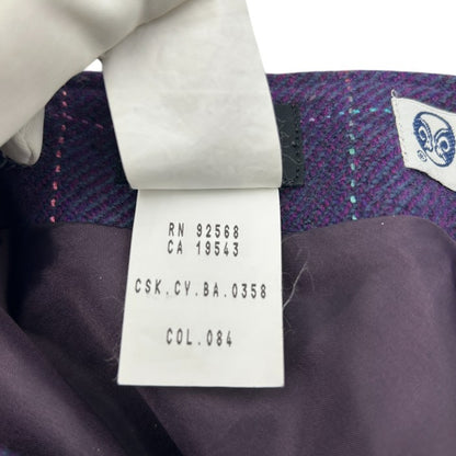 iCB アイシービー Alexanders ウール チェック スカート JPN11 タイト レディース パープル 秋 冬 中古 W４