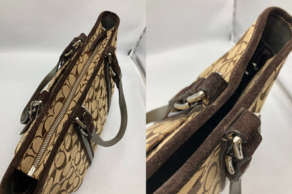 COACH コーチ シグネチャー ビーデッド トートバッグ 8K52 中古 D4
