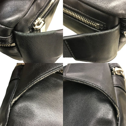 SAINT LAURENT サンローラン クロスボディバッグ メンズ レザー キーリング付き シンプル 無地 ブラック 中古 T1