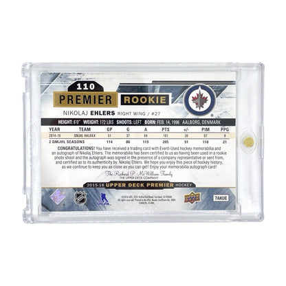 UPPER DECK NHLカード PREMIER NIKOLAJ EHLERS WINNIPEG JETS 362/375 #110 中古 IT1