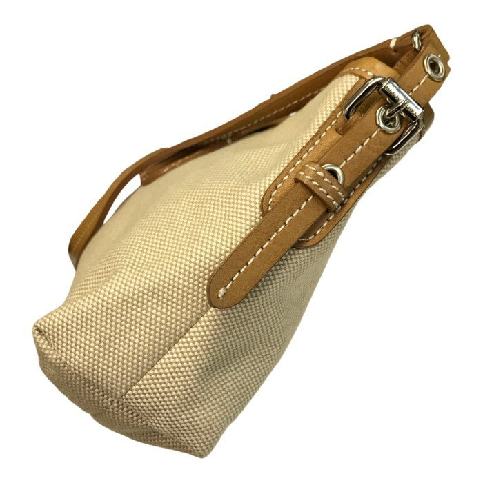 BURBERRY BLUE LABEL バーバリー ブルーレーベル ショルダーバッグ レディース コットン/レザー キャンバス 斜め掛け チェック柄 ベージュ ZA428-502-41 中古 T1