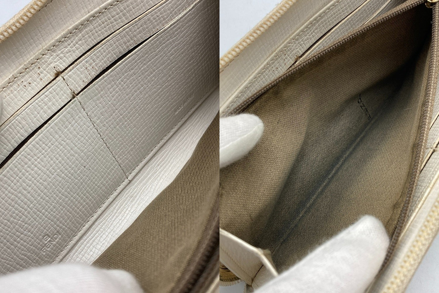 FENDI フェンディ ズッカ柄 マルチカラー ラウンドファスナー 長財布 中古 D4