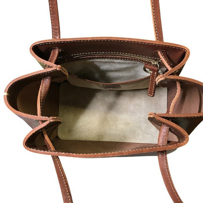 土屋鞄 ディアリオ ギャザー ショルダー バッグ レディース レザー ブラウン トートバッグ 鞄 本革 おしゃれ 中古 WK1