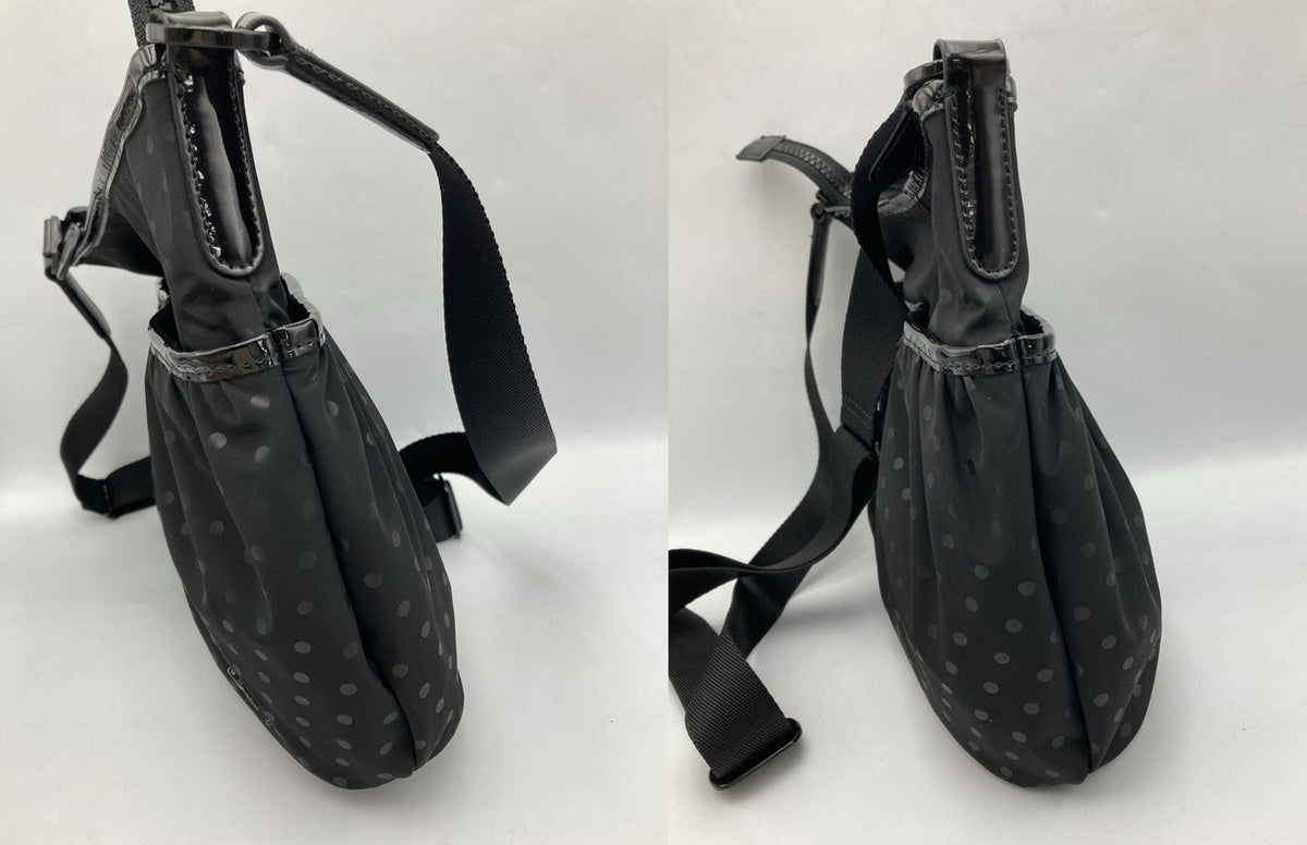 agnes b. アニエスベーボヤージュ ドット柄 ナイロン ショルダーバッグ 中古 D4