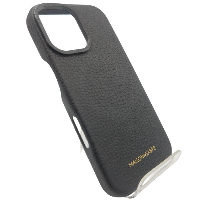 MAISON de SABRÉ メゾン・ド・サブレ iPhone 15 Pro レザーケース Black Caviar ブラックキャビア 中古 H4