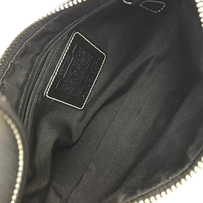 COACH コーチ シグネチャー アクセサリーポーチ レディース ハンドバッグ ショルダー キャンバス ブラック 6371 中古 T1