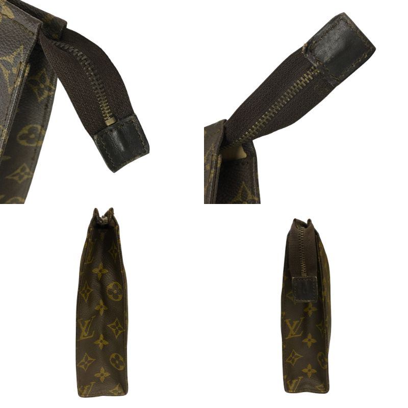 LOUIS VUITTON ルイヴィトン モノグラム ポッシュトワレ レディース コスメ 化粧ポーチ セカンドバッグ PVC ブラウン 中古 T1