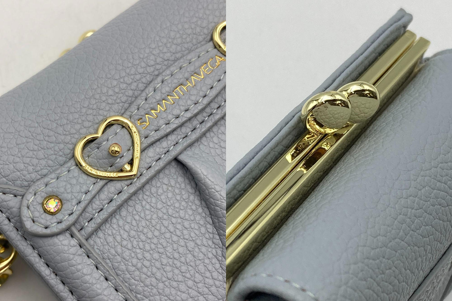 SAMANTHA VEGA サマンサベガ ハートベルト 折財布 ライトブルー 中古 D4