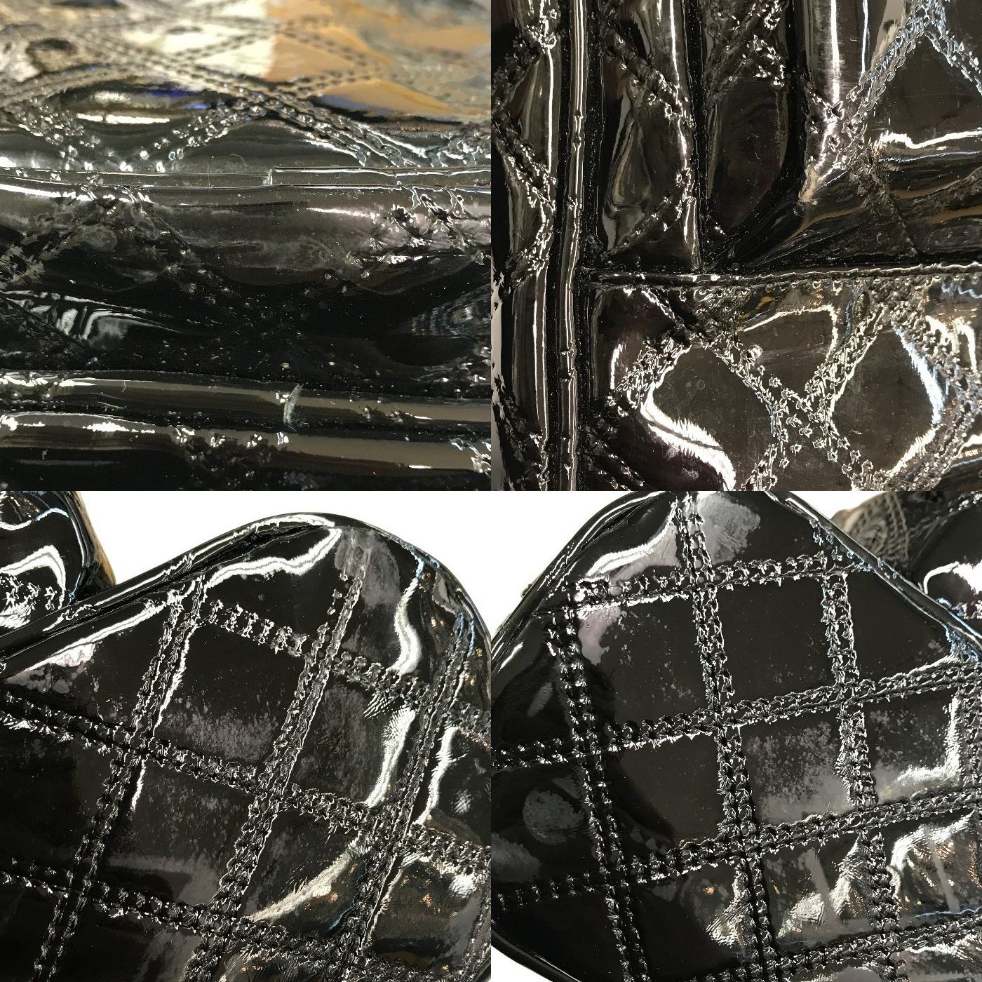 SWANY スワニー キャリーバッグ レディース エナメル調 キルティング 4輪ストッパー 静音 軽量 バッグ取り外し可 ブラック 中古 T1