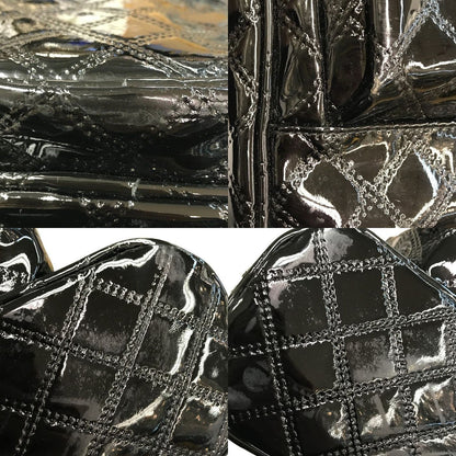 SWANY スワニー キャリーバッグ レディース エナメル調 キルティング 4輪ストッパー 静音 軽量 バッグ取り外し可 ブラック 中古 T1